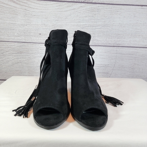 YOKI Katty Ankle Booties with Tie Around Tassle Black Size 9 - Picture 6 of 9